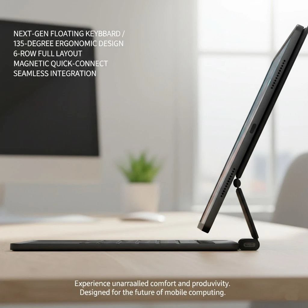 product laudtec type c detachable dual mode multi functional for ipad magic keyboard compatible with both portrait and landscape modes-4