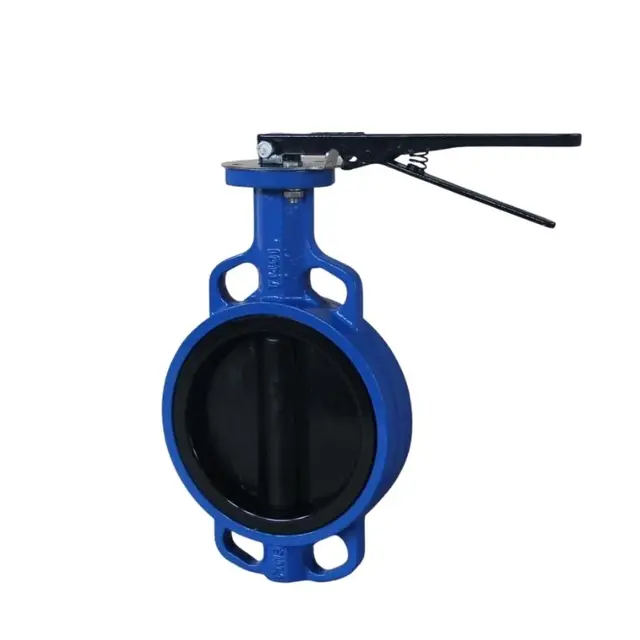 DN100 casting iron GGG500 body 16Bar PTFE seat factory directly price pneumatic actuator wafer type  butterfly valve