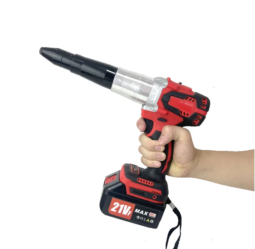 Rechargeable Rivet Gun Fully Automatic Pressure Rivet Gun Brushless Lithium Battery Stainless Steel Core Electric Rivet Gun
