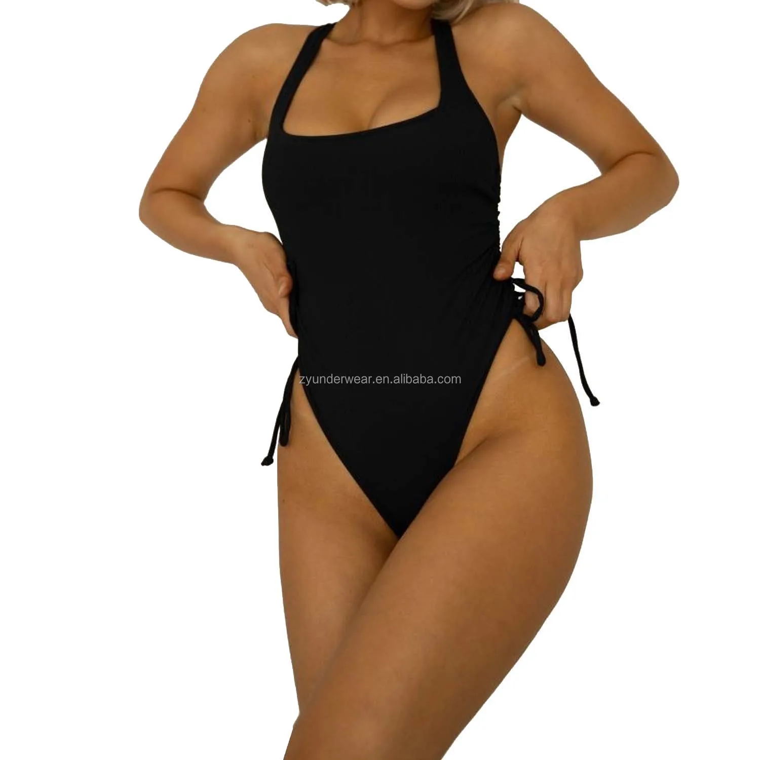 Oem One Piece Menstrual Swimsuit Bathing Suits Tie Side Tummy Control