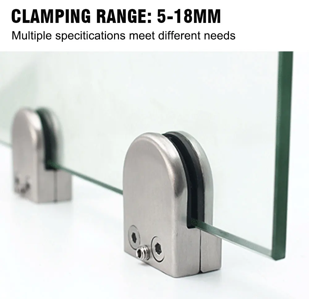 Sanding Brushed 316 Stainless Steel Frameless Outdoor Glass Clip D ...