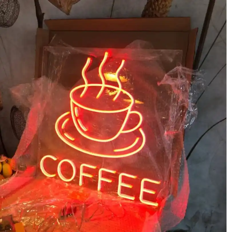 product kitchen decor coffee sign custom neon shop cafe bar home room wall decor club store restaurant cup signage-4
