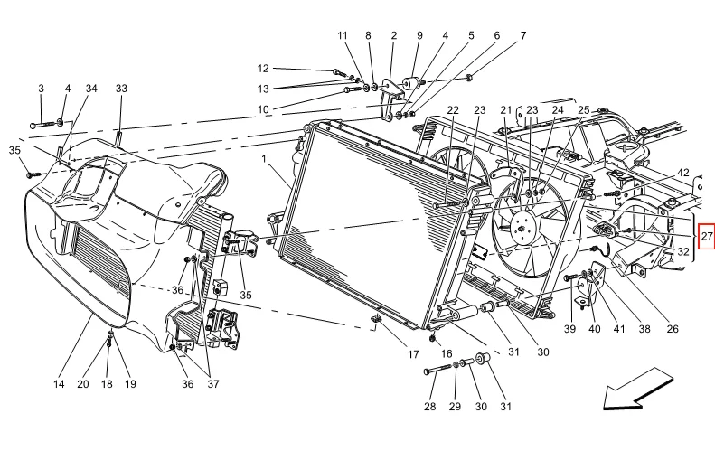 Best Selling Auto Spare Parts Plastics Radiator Cooling Fan For Maserati Quattroporte GT Classic 2017-2015 263142 263143 manufacture