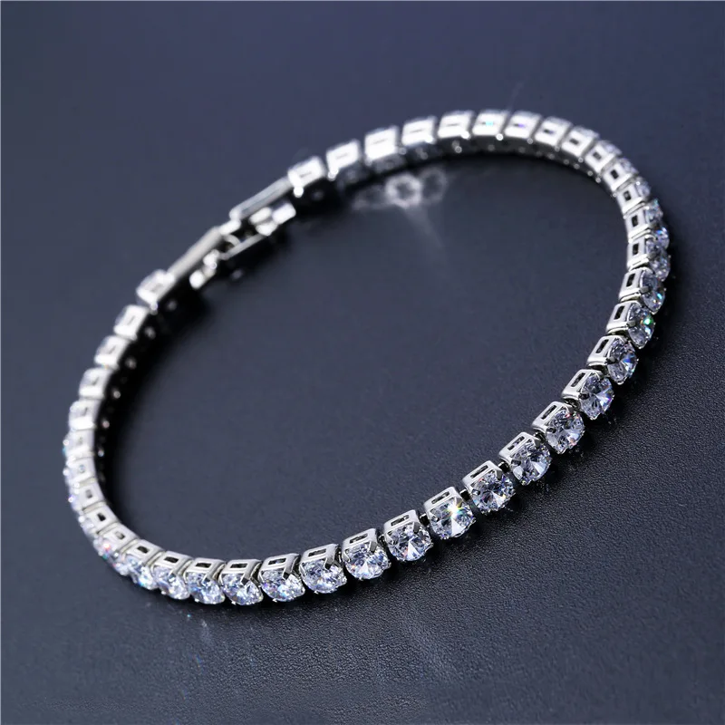 Luxury Tennis Bracelet 【3mm / SILVER】 3mm Moissanite Tennis Bracelet - Silver - Oak & Luna