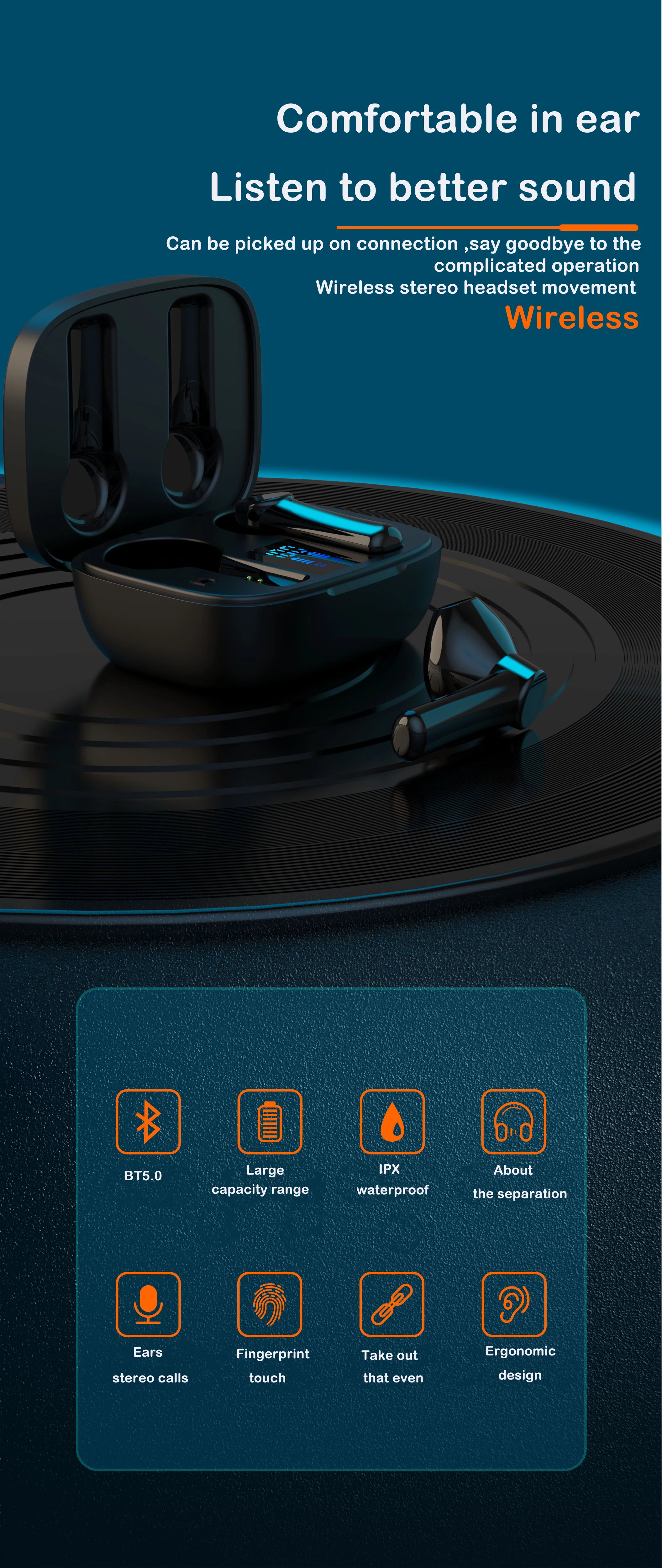 Pro 18 Headphones Wireless Earbuds BT Durable Earphone TWS 5.0 Auriculares Led display with mic sport headset - ANKUX.COM