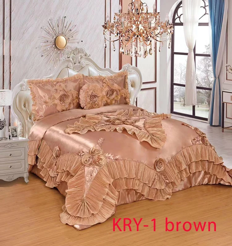 World Class Super Soft Handmade Flowers King Size Bed 100 Polyester