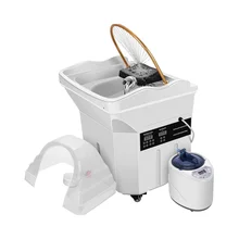 Modern Eco-friendly Plastic Head Spa Equipment 60L Water Storage Tank Digital Control 10 Jets Warm Steam Hair Wash Sink Scalp