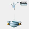 UFO-shaped roly-poly turntable (blue) [Can dispense food]