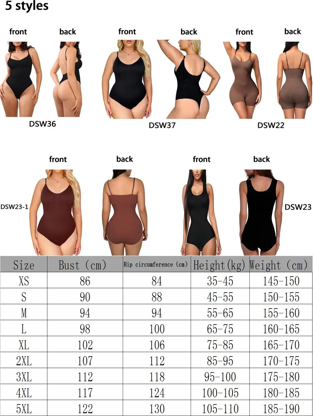 Knnited Sleeveless Bodysuit Firm Control Body Shaper Adjustable Spaghetti Strips Tops Thong