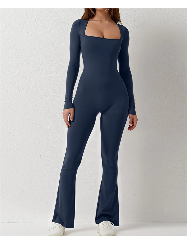 Flare Butt Lifting Leggings Pants Onepiece Yoga Suit Gym Fitness