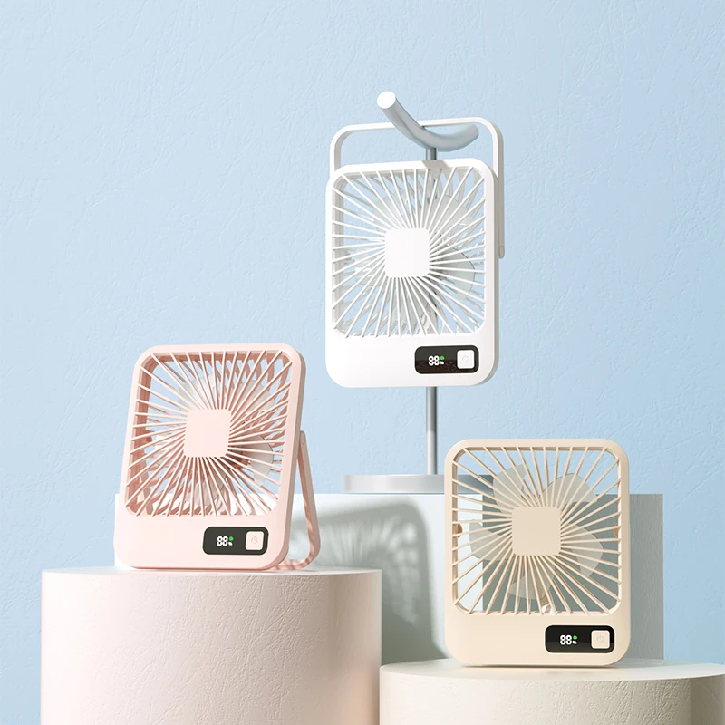 Portable Digital Display Rechargeable Table Fan