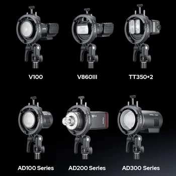 Godox S3 Aluminum Alloy Bowens Mount Flash S Type Holder Bracket Stand for V1/V860II/AD200/AD300 Pro/AD400 Video Shooting detail image