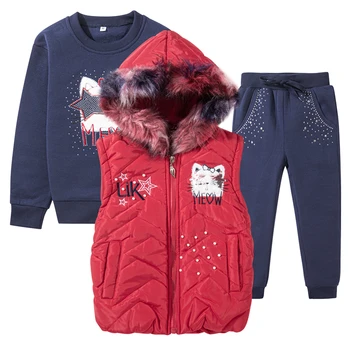 Kids Boutique Clothing 3pcs Winter Keep Warm Fashion Girls Clothing Set