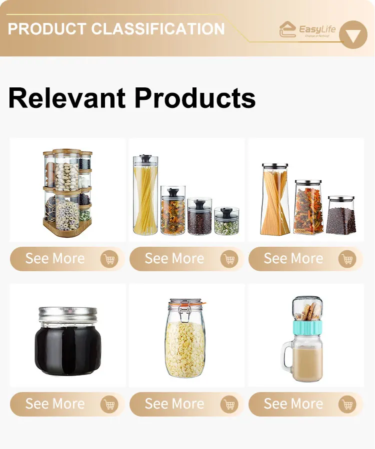 Kitchen 200ml Glass Food Storage Jar With Airtight Lid Glass Jars With ...