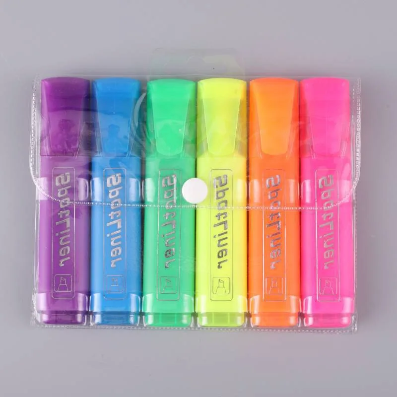 Bright Highlighters for Kisd Adults Writing Smoothly Drawing Fluorescent Pen Custom Highlighter Marker Set