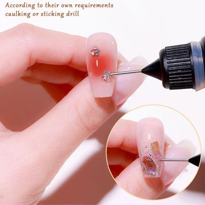 Bin 10ml Clear Nail Art Glue Edge Sealing Filling Gel Stick Drill Gel