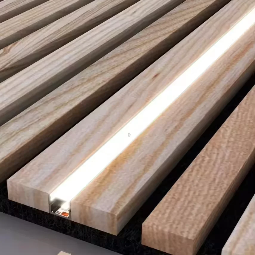 KASARO Ceiling Tiles Interior DIY Sound Wood Slat Wall Decor Panel  Led Panel Curve Wall Acoustic Panels