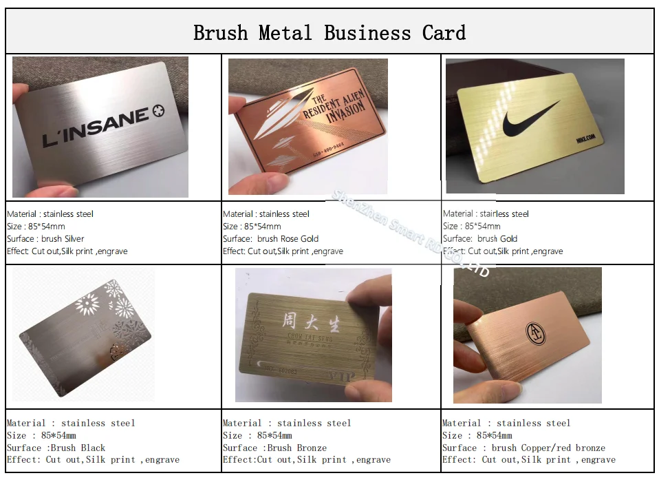 Stainless Steel Luxury Business Card Metal Business Thank You Card Gold ...