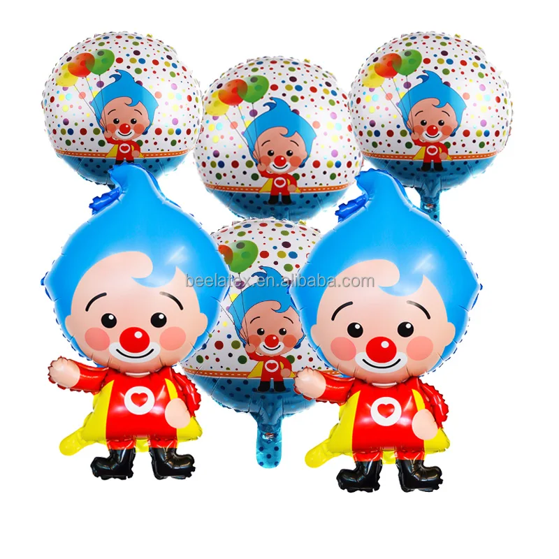 Cartoon Character Balloons Plim Plim Clown Foil Aluminum Balloons For ...