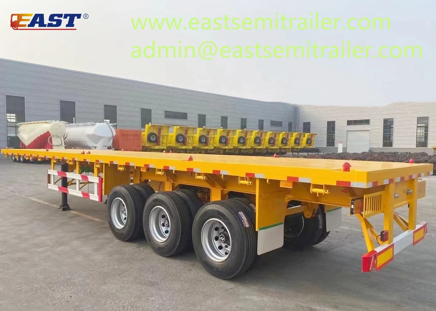 East Trailer Dimensions 40ft Flatbed Trailer Container Flat Bed Semi ...