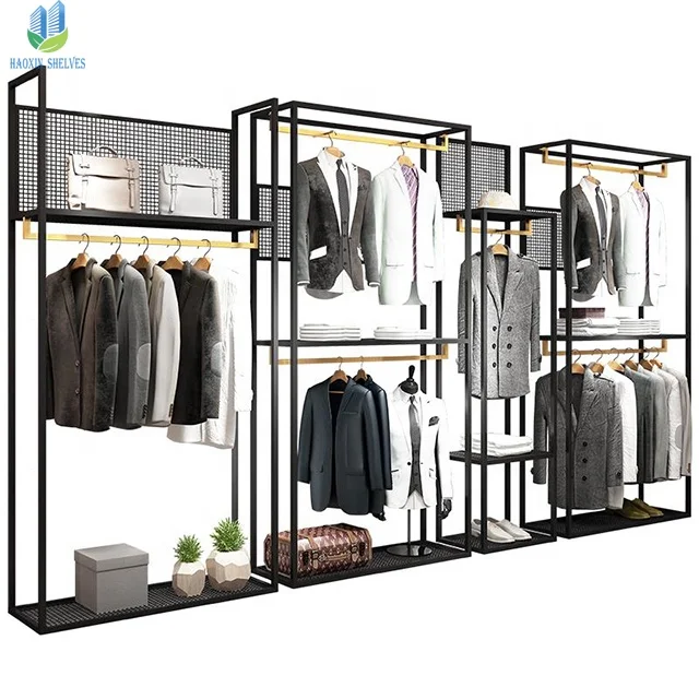 High End Men's Clothing Store Metal Display Rack Wisda Commercial Store