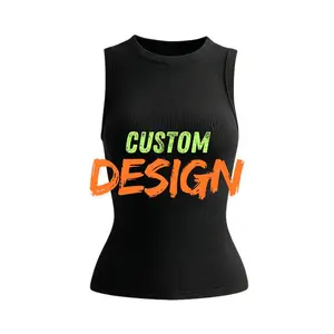 Y2K Street Basic Women's Ribbed Vest | OEM Customizable Sleeveless Top for Urban Minimalist Style