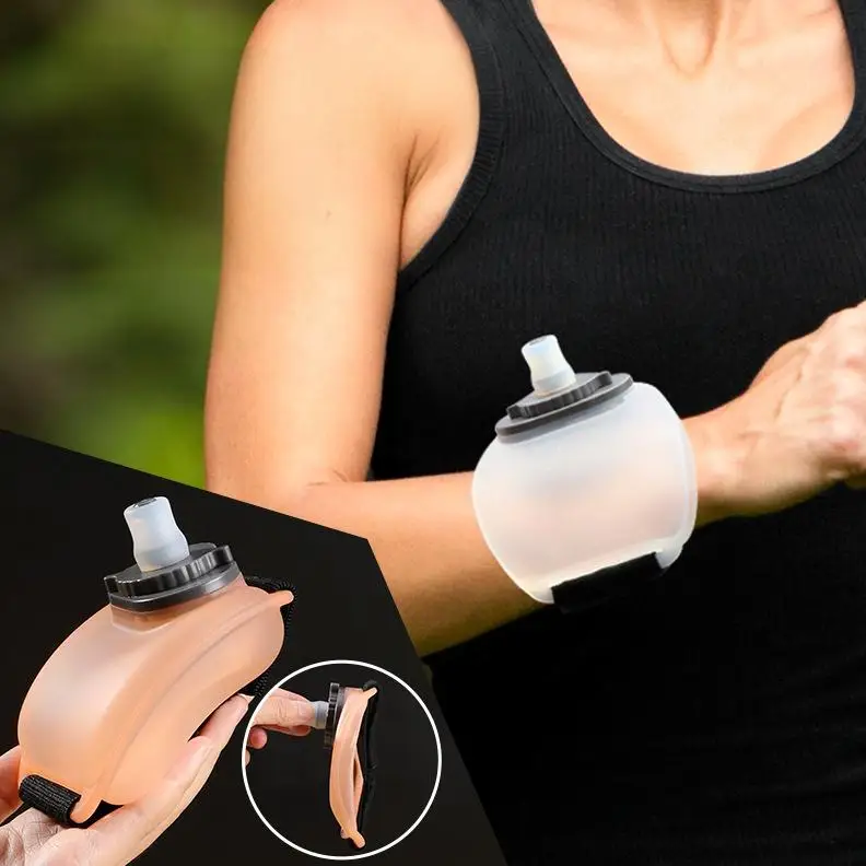 Portable Outdoor Sports Water Bottle Made of Silicone PP Material, Travel Wristband, Bicycle Running, Gym Exercise