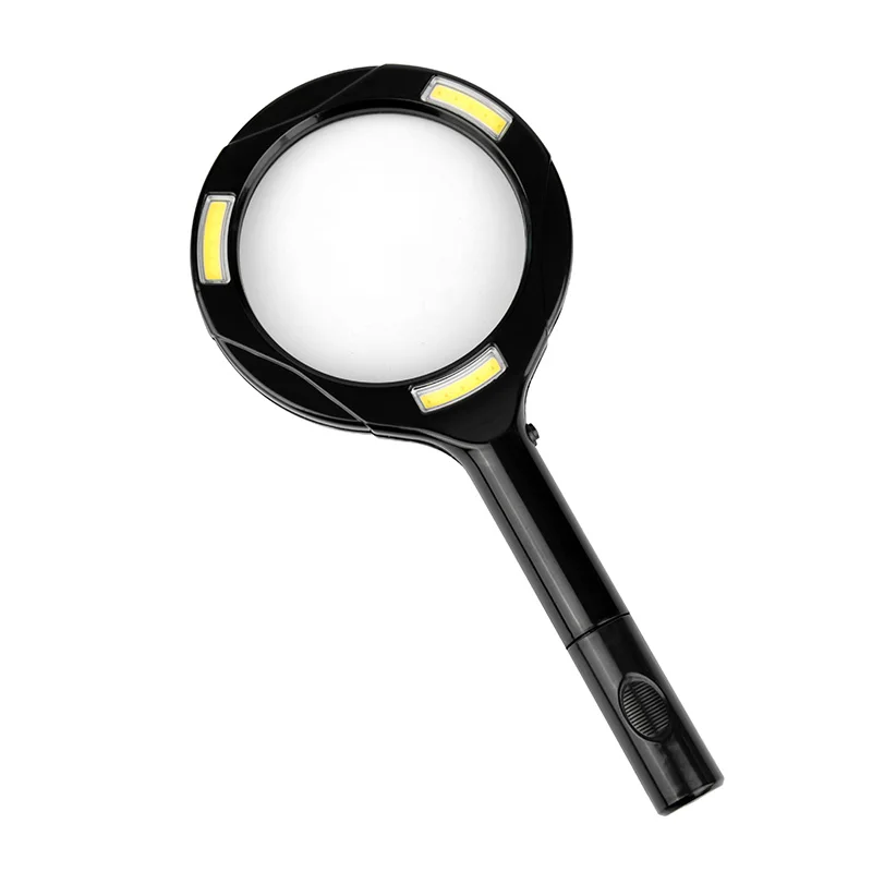 Handheld Illuminated COB Magnifier Low Vision Reading Lens Light Battery Glass Magnifier Light