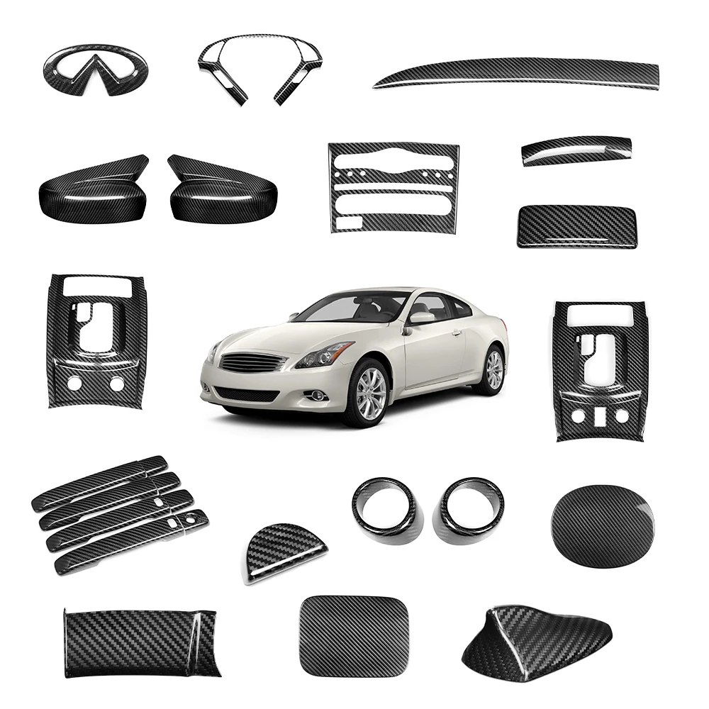Carbon Fiber Full Interior Accessories Kit For Infiniti G37 G25 2007-2014
