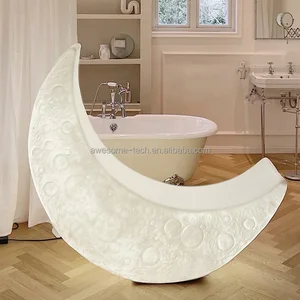 Modern Half-Moon LED Glow Light Floor Lamp for Control USB/Battery Powered Cute Design for Living Room Outdoor Use