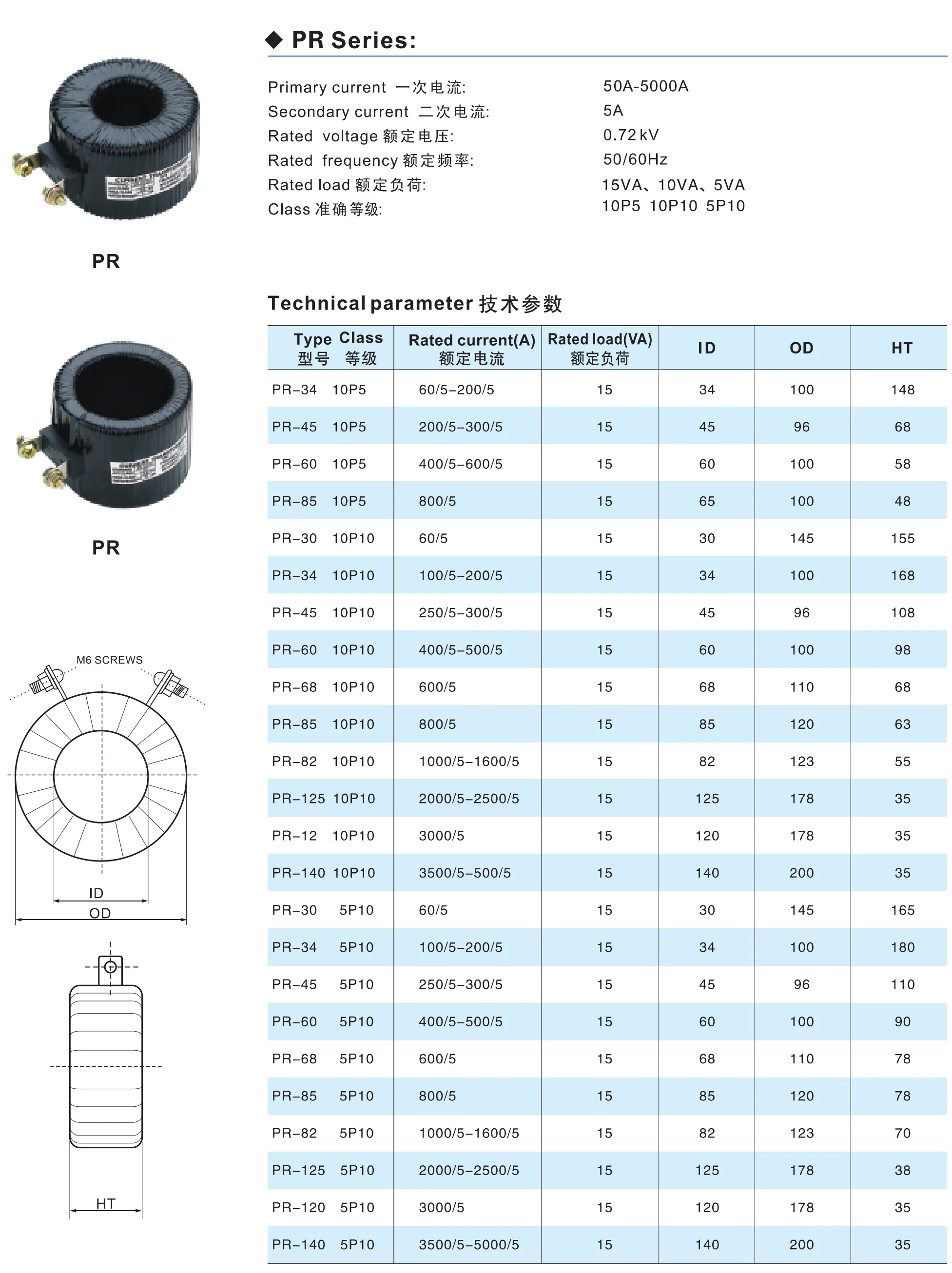 Epoxy Resin Measuring 5P20 Protection Current Transformer Price