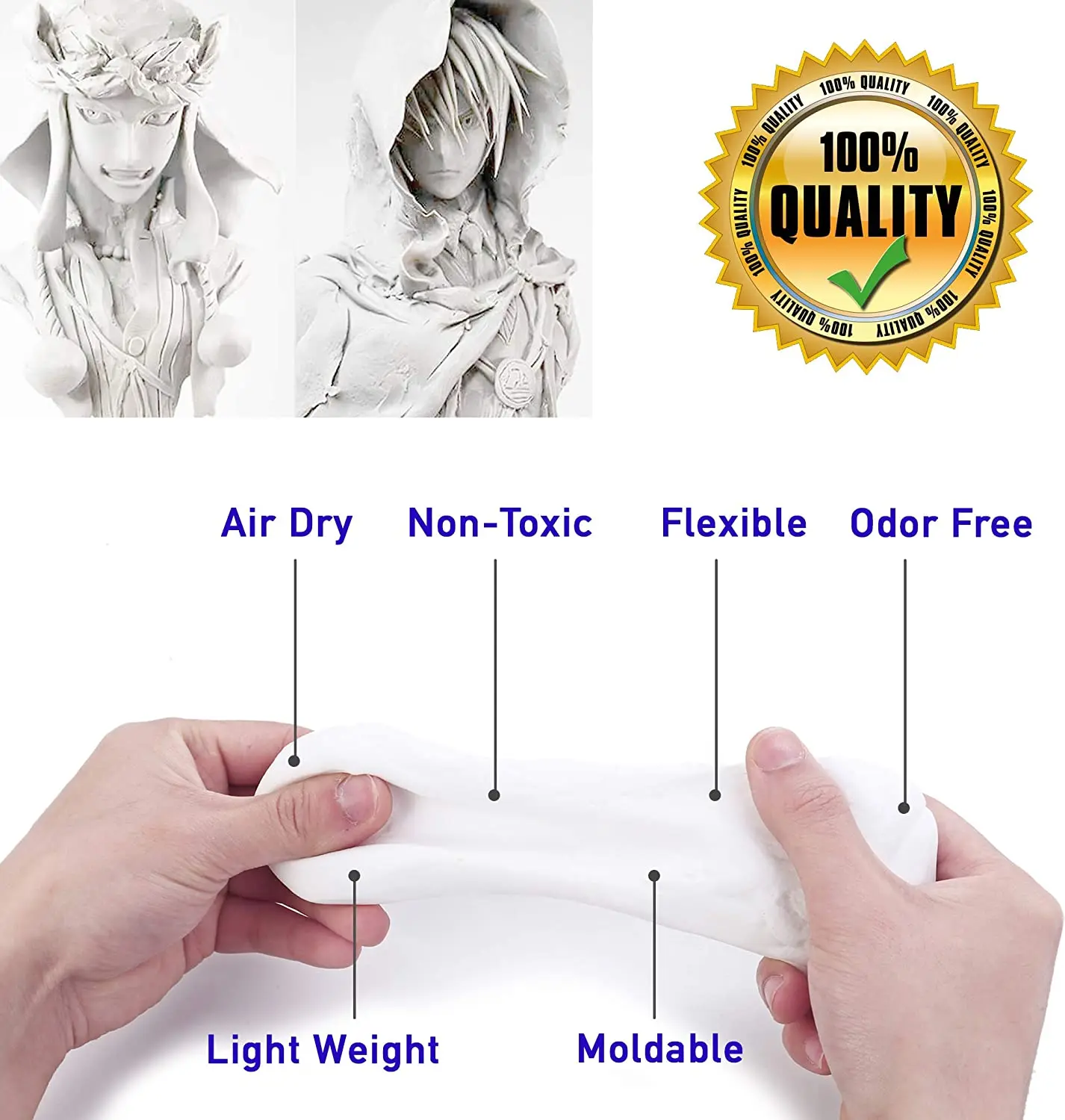 Air Dry Modeling Clay, 300g White Lightweight Soft Hiqh Quality Quick Dry  Foam Clay for Cosplay, Sculpting, DIY Creative Adults Arts & Crafts  Supplies