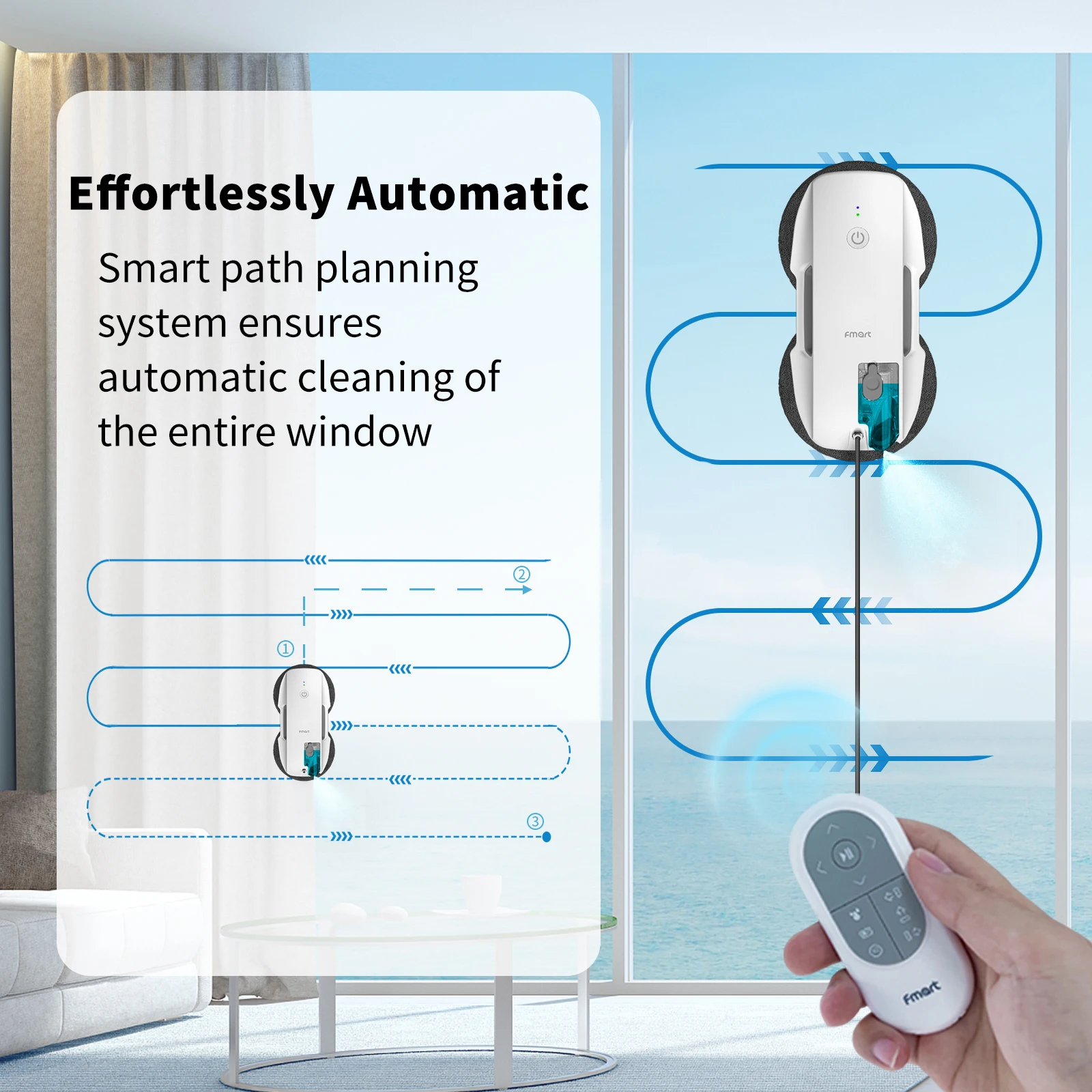 Chinese high quality smart window cleaning robot with water spray for glass cleaning