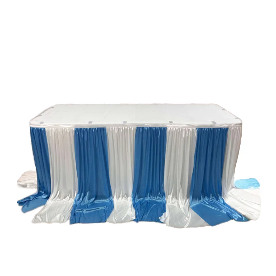 Шестифутовая ледяная шелковая настольная юбка в полоску чередующихся цветов прямоугольная Свадебная и праздничная скатерть для украшения