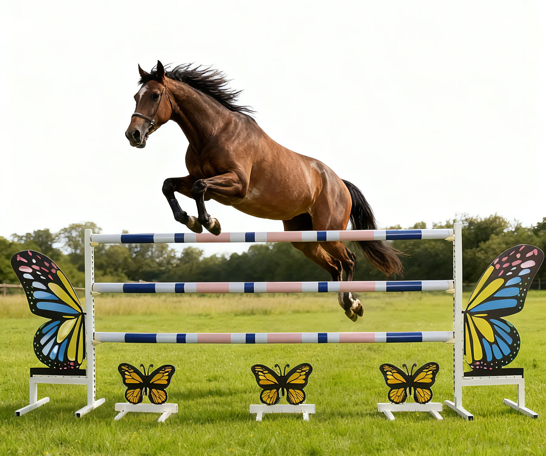 Tianyun High Quality 1.7m PVC and Aluminum Equestrian Training Jump Block Western Jump Stand Hot Sale Horse Jump Stand