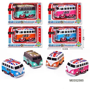 Wholesale ITTL Mini Diecast Alloy Bus Toy for Kids 5-7 Years with Pull-Back Light & Music-Window Box Packaging