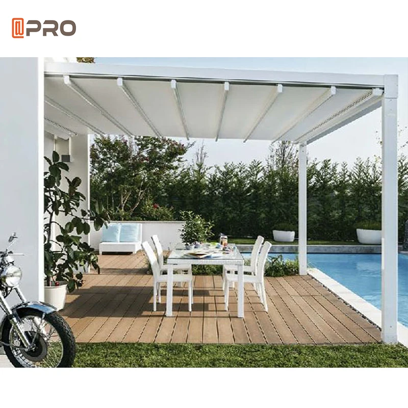 Retractable Metal Pergola Terrace Gazebo 6M Weather Resistant Pergola