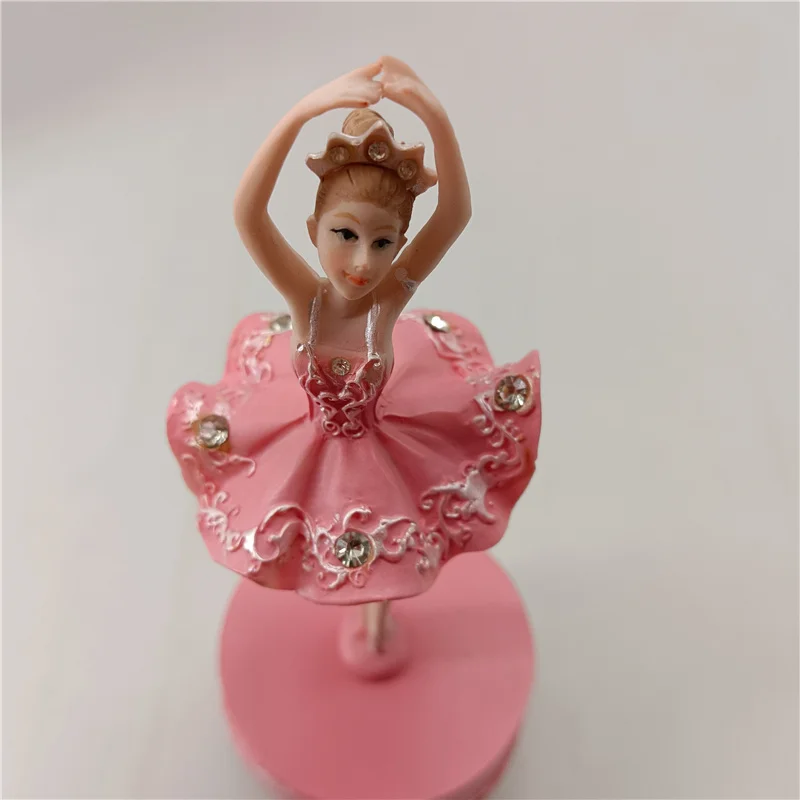 Wholesale Resin Dance Ballet Girl Pink White Color Clockwork