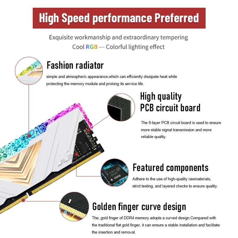 Juhor 32GB DDR5 RGB 6000mhz Memory for High Performance Gaming
