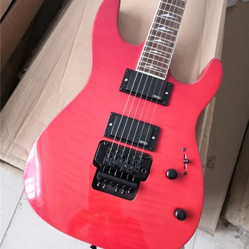 Custom Made Red Electric Guitar with Floyd Rose Bridge