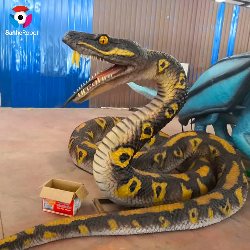 Big Size 12M Silicone Rubber Python Snake Model From Simulation Animal Factory