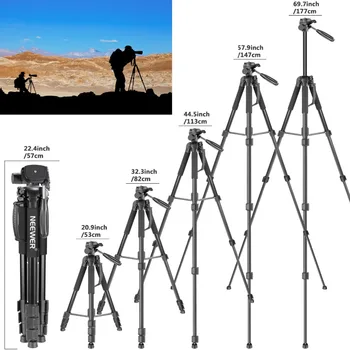 Neewer Camera Tripod Monopod Portable 22.4 Inches/57 cm Aluminum Alloy  with 3-Way Swivel Pan Head Carrying Bag for / detail image