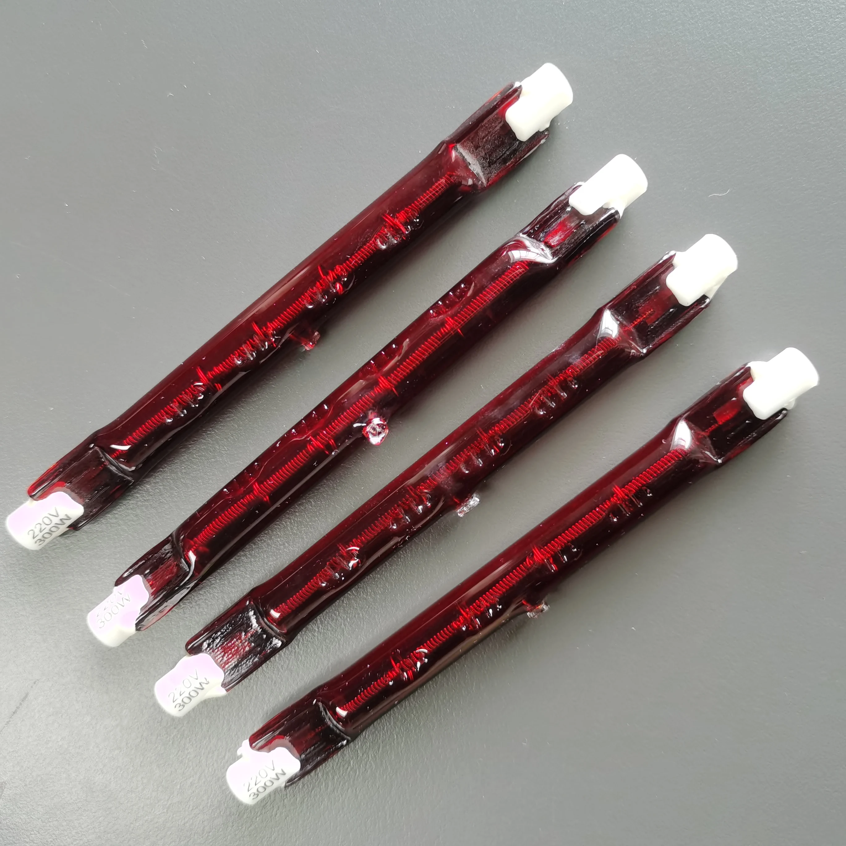 R7S J118 300w Ruby Infrared HalogenLamp Glass Quartz Infrared Heating Lamp