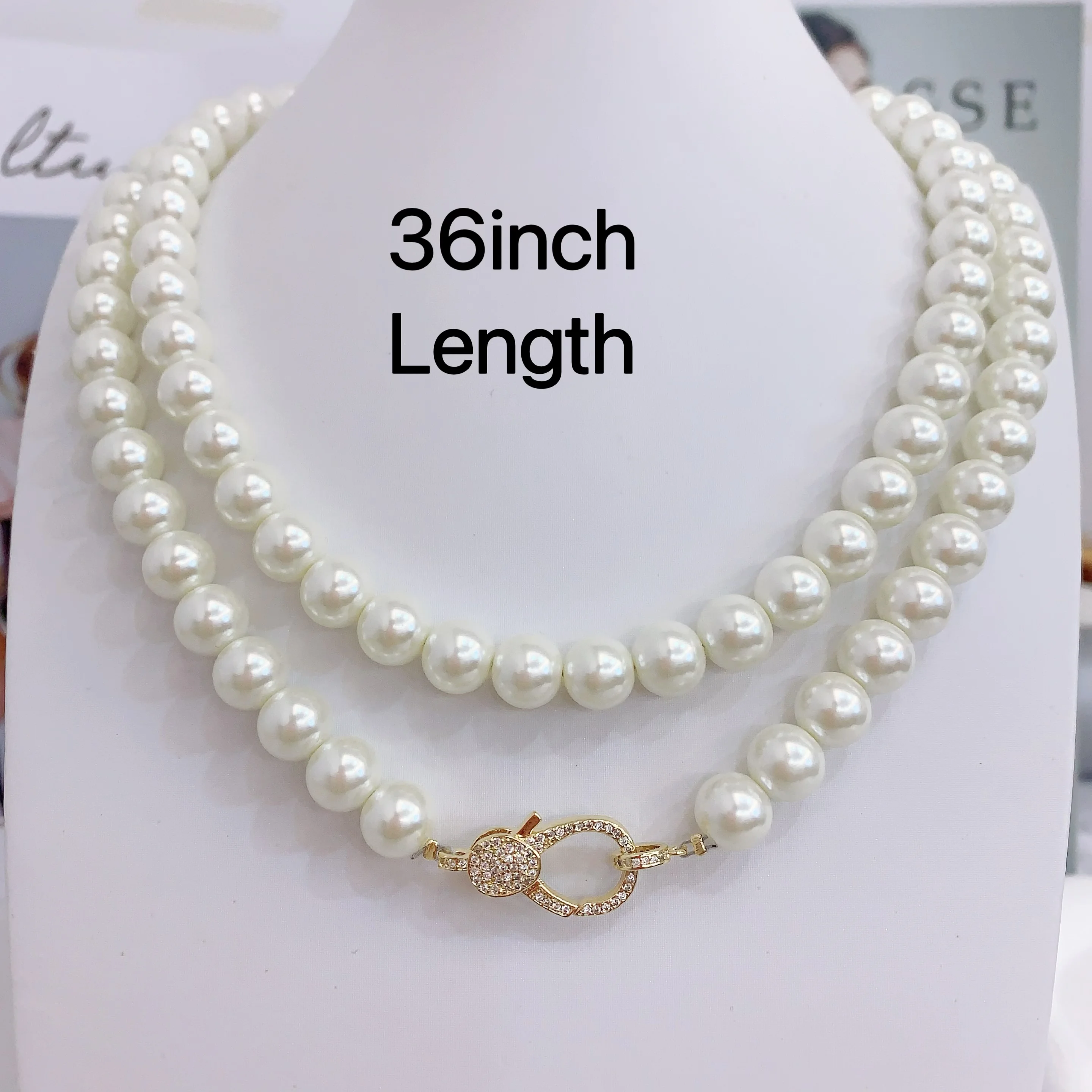LS-B5137 36インチ長い真珠チェーンネックレスクラシックデザイン 