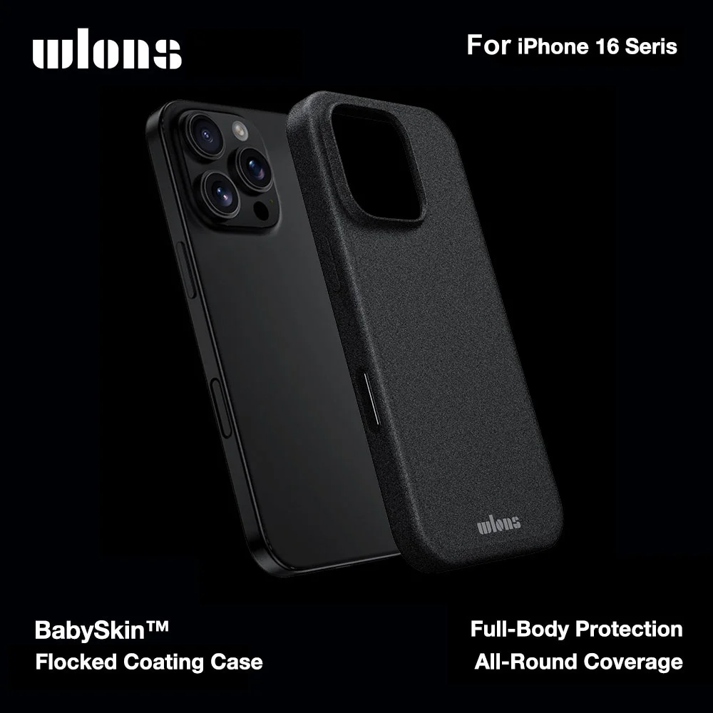 product factory customized shockproof full body protection baby skin flocked coating case with magnetic phone cover for iphone16 pro max-8
