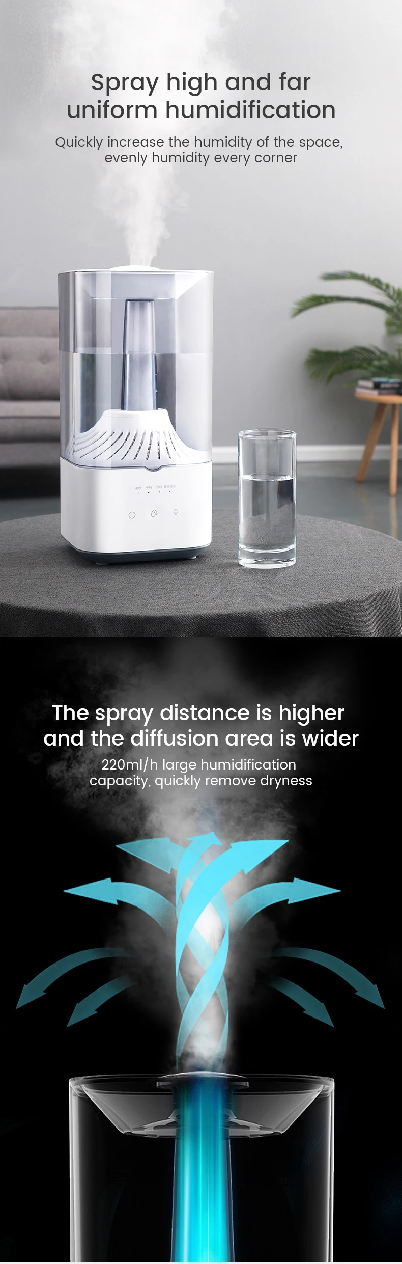 2022 Humidifier Top Filling Electric Smart House Large Big