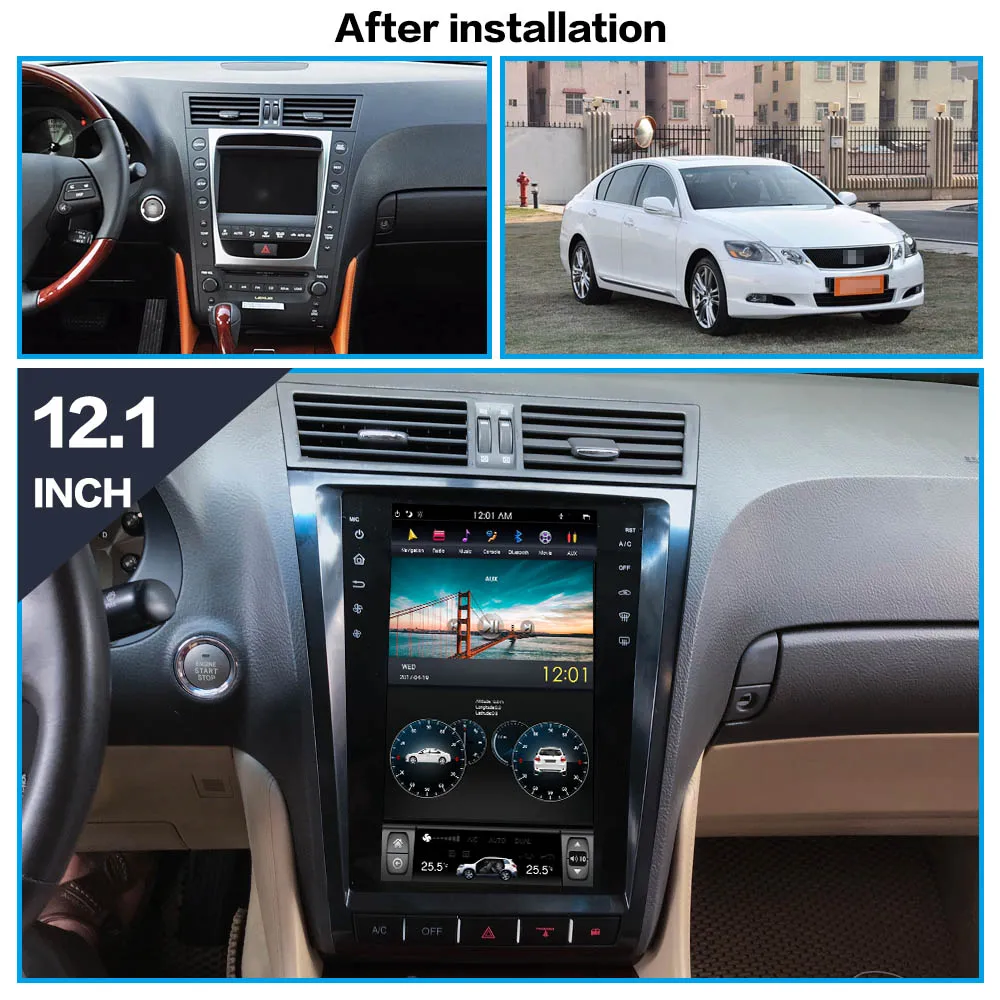 Tesla Screen Android 9.0 64GB Car Radio Player for Lexus GS