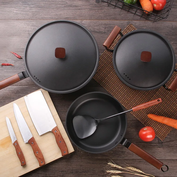 Kitchen Non Stick Cookware Set Mini Cast Iron Skillet Pots And Pans