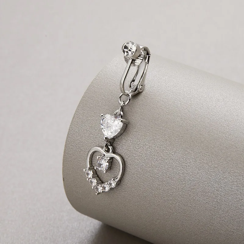 Gaby New Non Piercing Faux Belly Rings Heart Clip On Belly Button Ring ...