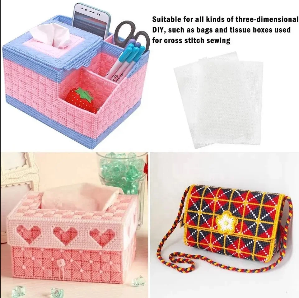 Оптовая продажа простых вырезанных пластиковых холщовых листов для вышивки крестиком рукоделия «сделай